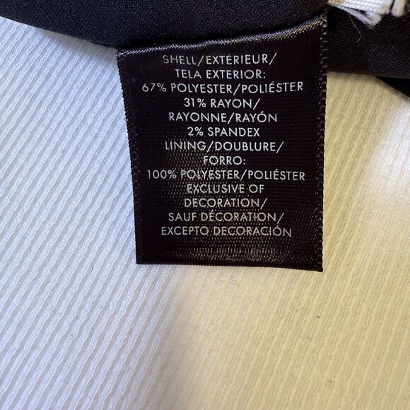 Women Ann Taylor Houndstooth Flounce‎ Sheath Dress Black /White Sz 6 Work Office - Picture 11 of 15